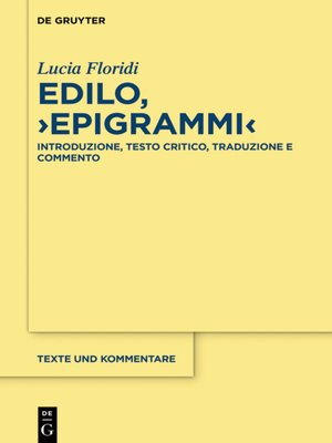 cover image of Edilo, ›Epigrammi